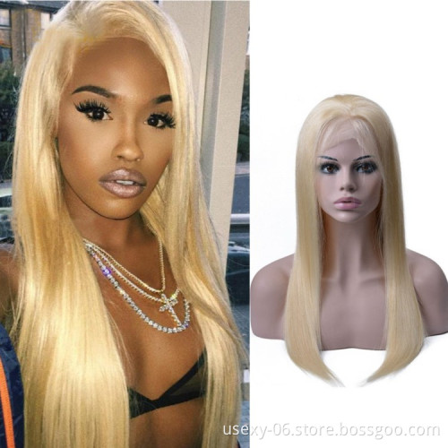 32 34 36 38 Inch Human Hair Virgin Wigs Blonde 613 HD Lace Front Vendors Brazilian Lace Front Human Hair Wigs For Black Women